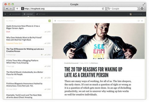 ghost blogging platform
